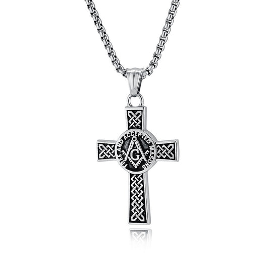 Kemstone Celtic Knot Cross Necklace for Men Stainless Steel Vintage K-PT569