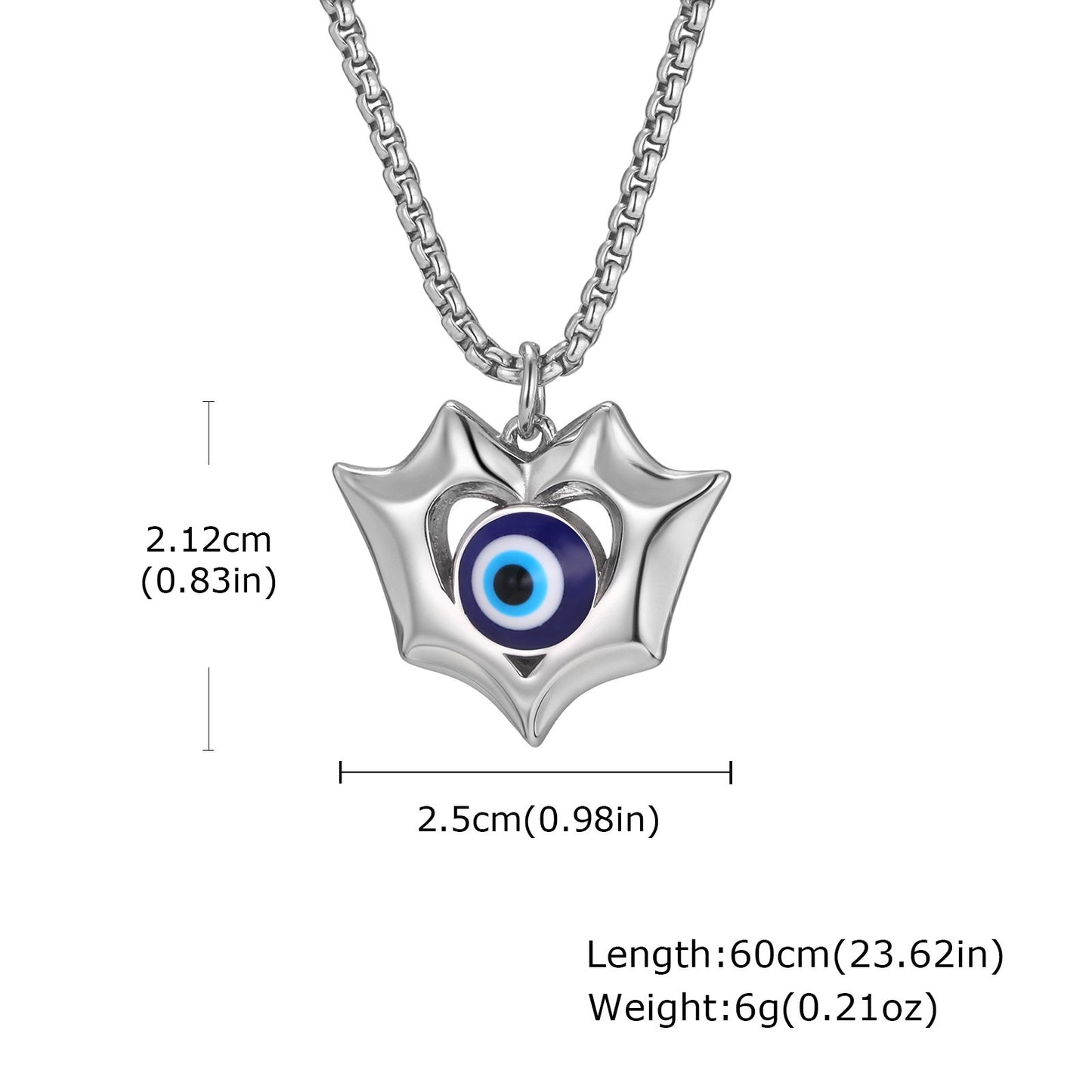 Kemstone Shield Eye Pendant Necklace Stainless Steel Necklace for Men Silver PN-2323
