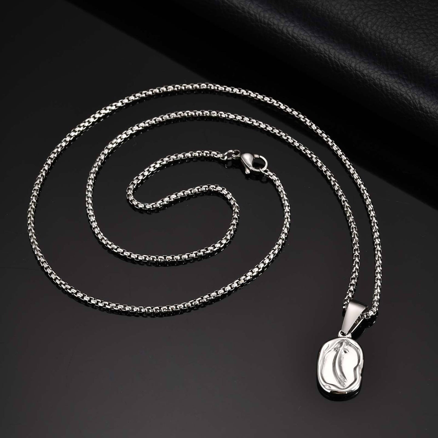 Kemstone Men’s Stainless Steel Zulfikar Sword Necklace Set – Layered Street Style Jewelry PN-2254