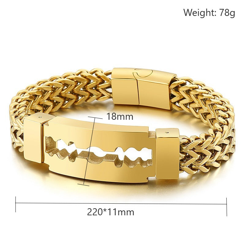 Kemstone Creative Blade Titanium Steel Men’s Bracelet - Vacuum Plated | KB149653-KFC