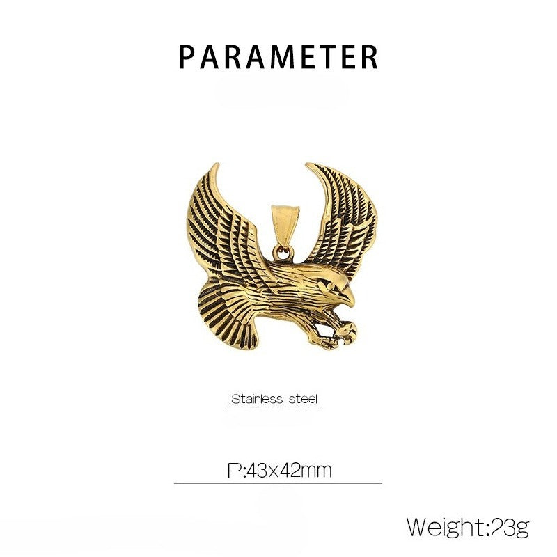 Kemstone Titanium Steel Flying Eagle Necklace for Men KP130539-TGX