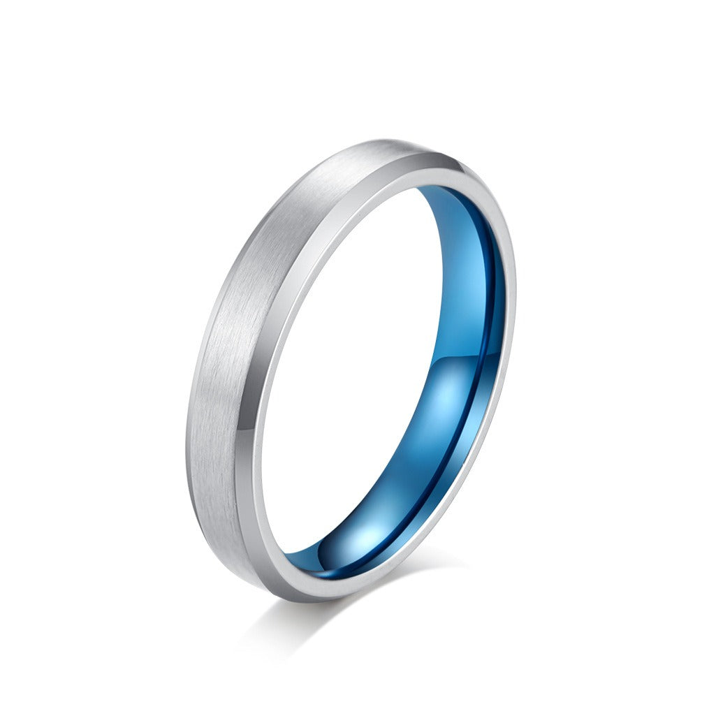 Kemstone Matte Brushed Couple Rings – Titanium Steel Wedding & Engagement Bands K-R351