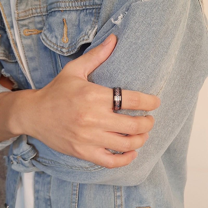 Kemstone Tungsten Carbide Gear Ring for Men – Black Mechanical Style CR-092