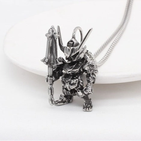 Kemstone Robot Pendant Necklace Stainless Steel Armored Mech Figure Mini for Men P1347