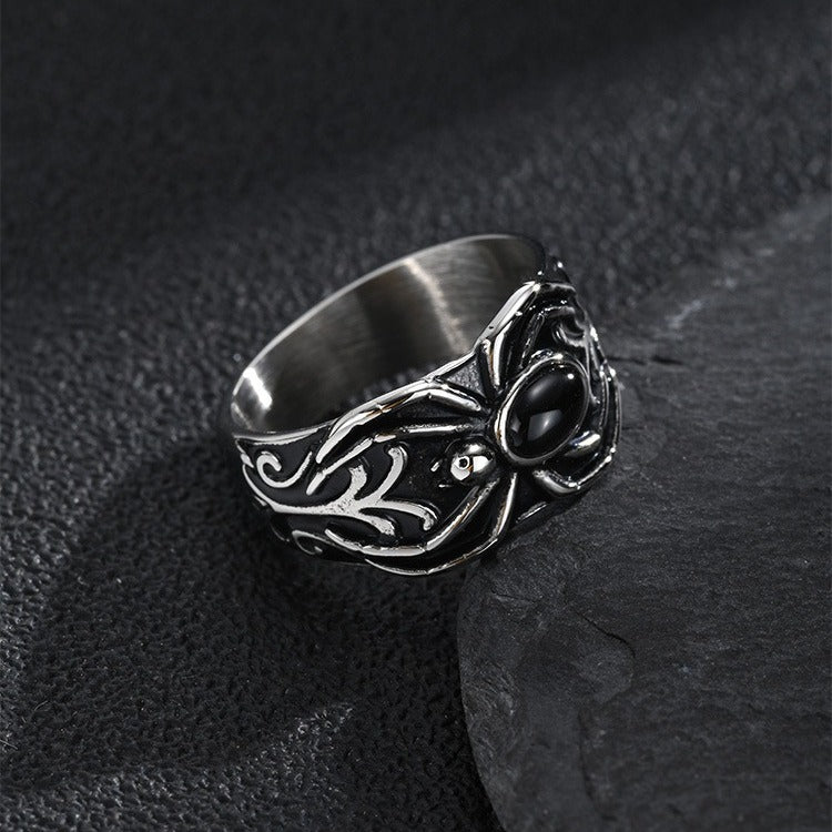 Kemstone Stainless Steel Wing Spider Ring for Men Punk RC-1188