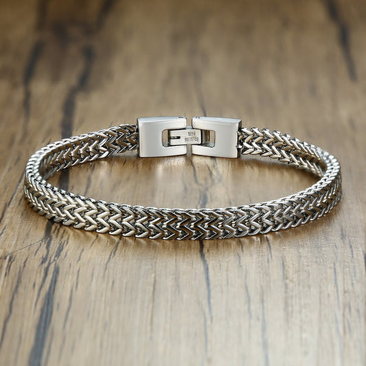 Kemstone Stainless Steel Dragon Bone Chain Bracelet - Hip Hop Design for Men, Unisex Urban Style, Everyday Durable Accessory BR-642