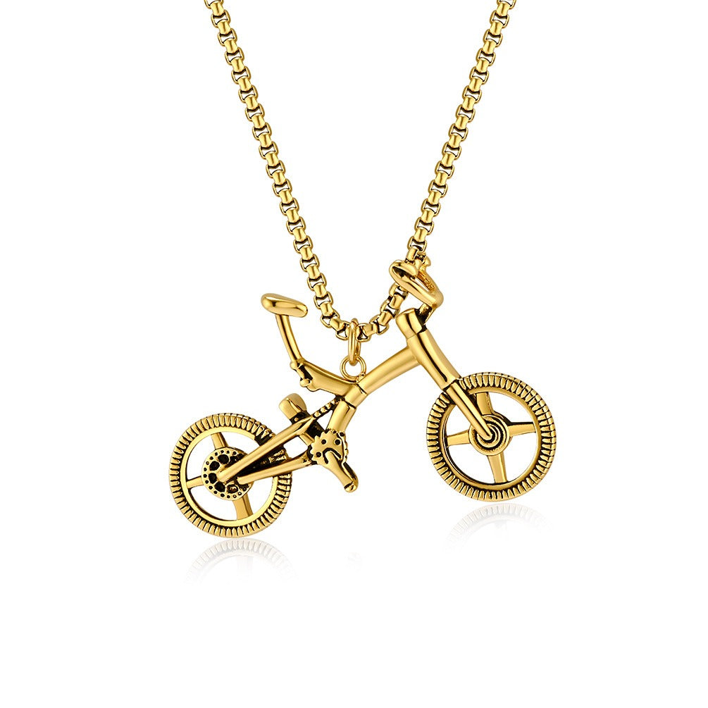 Kemstone Bicycle Pendant Necklace Stainless Steel Bike Chain for Men Women K-PT587