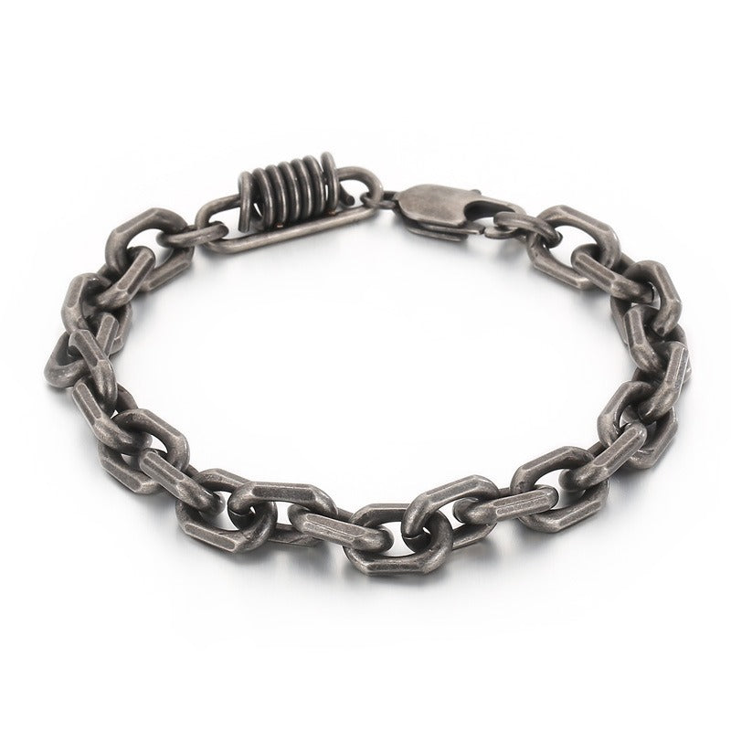 Kemstone Titanium Steel Chunky Chain Bracelet for Men Link Design KB147898-KLHQ