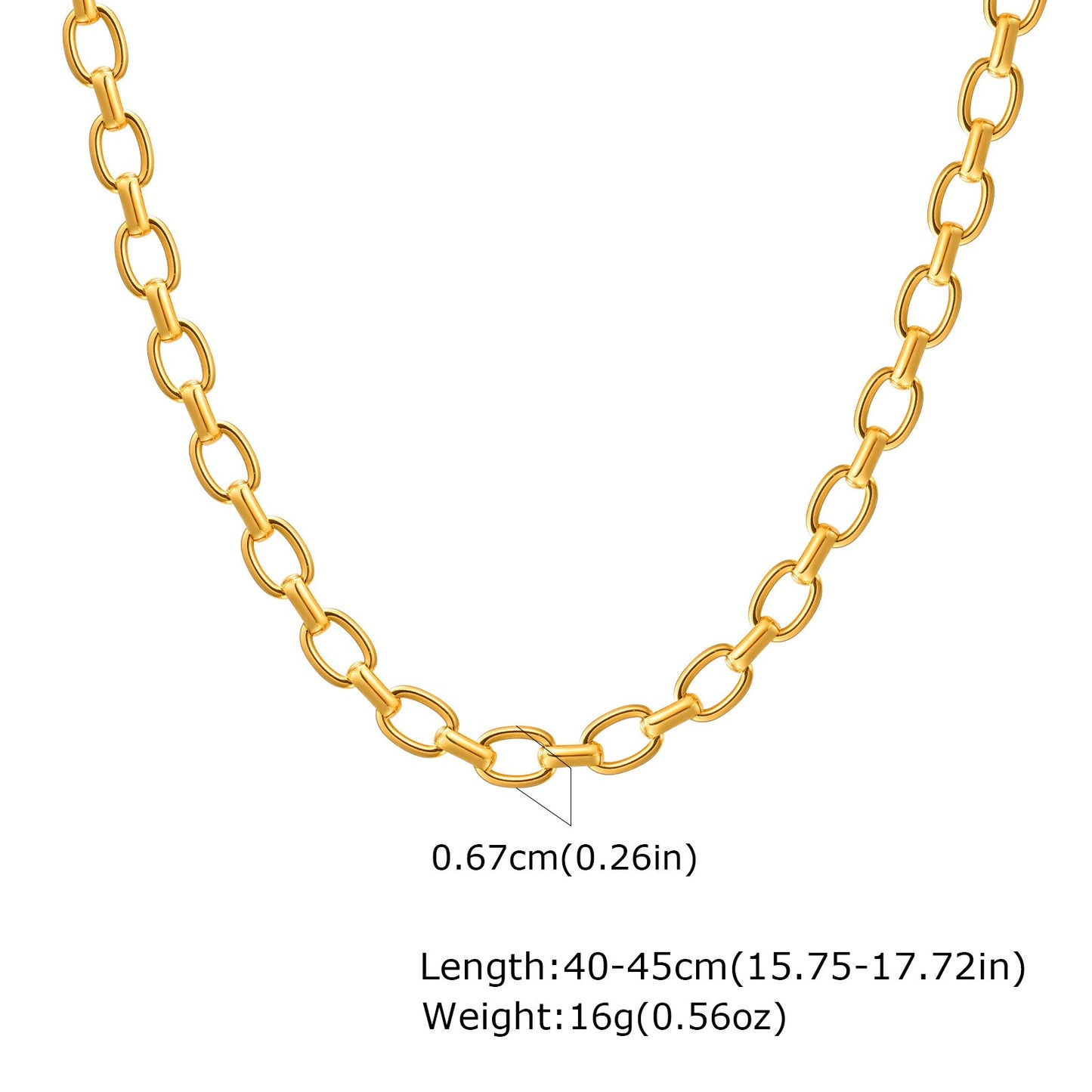 Pulsera Kemstone de acero inoxidable con eslabones, hecha a mano y con un diseño geométrico audaz en un vibrante tono dorado para el día a día de la mujer. BR-2343