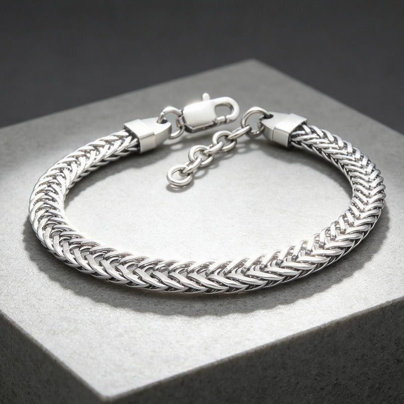 Kemston Braided Chain Bracelet for Men Stainless Steel Woven Texture KB216164-KFC