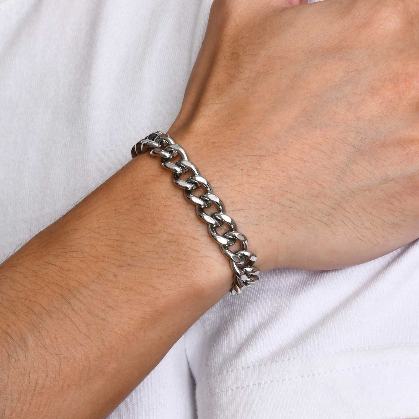 Kemstone Stainless Steel Magnetic Clasp Bracelet - Heavy-Gauge Matte Finish for Men ED-796