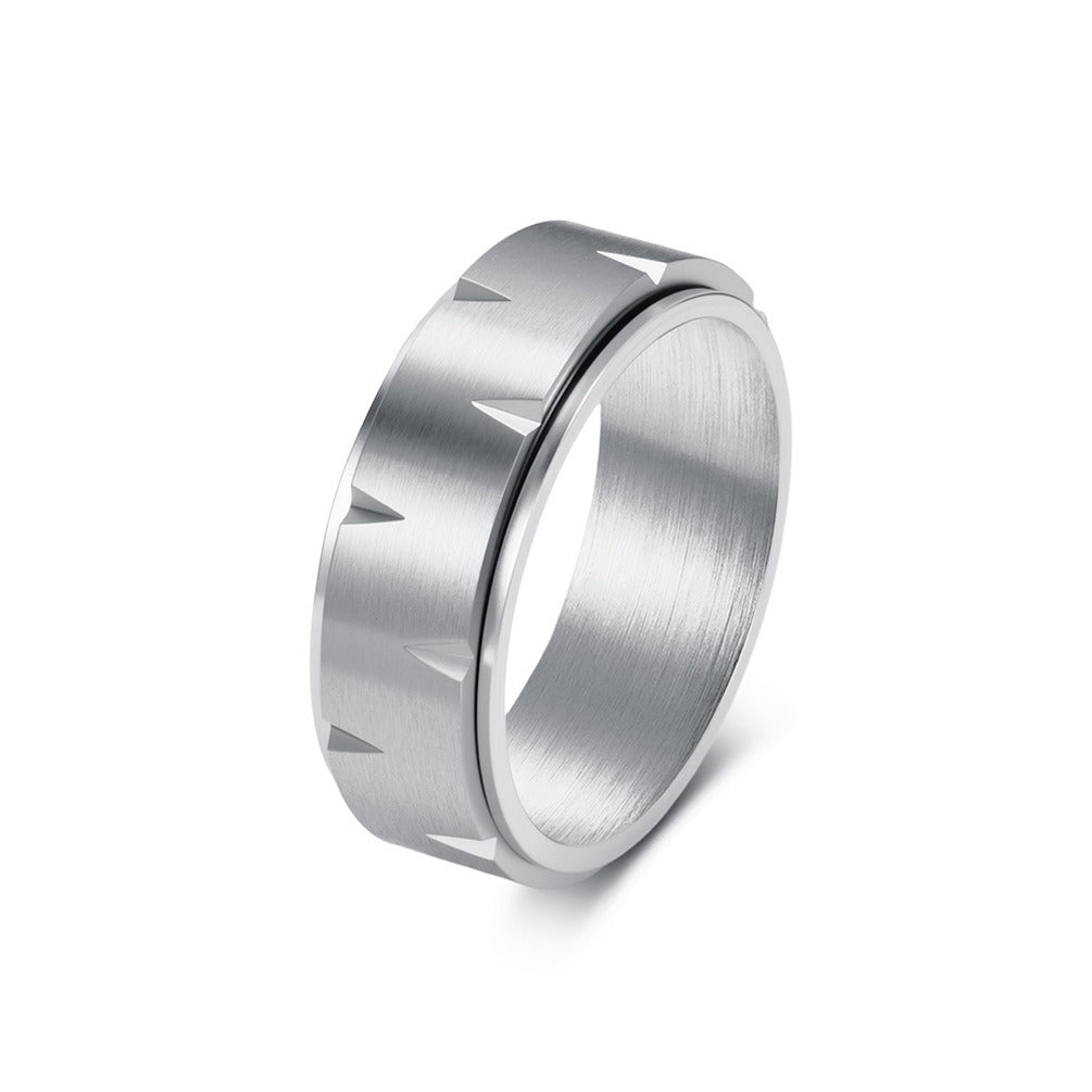 Kemstone Spinner Ring for Men Stainless Steel Matte Rotating Design K-R1148