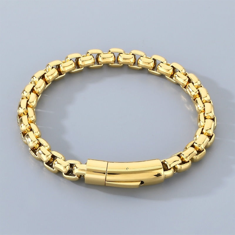 Kemstone Box Link Bracelet Titanium Steel 8mm Chain for Men Women KB212670-Z