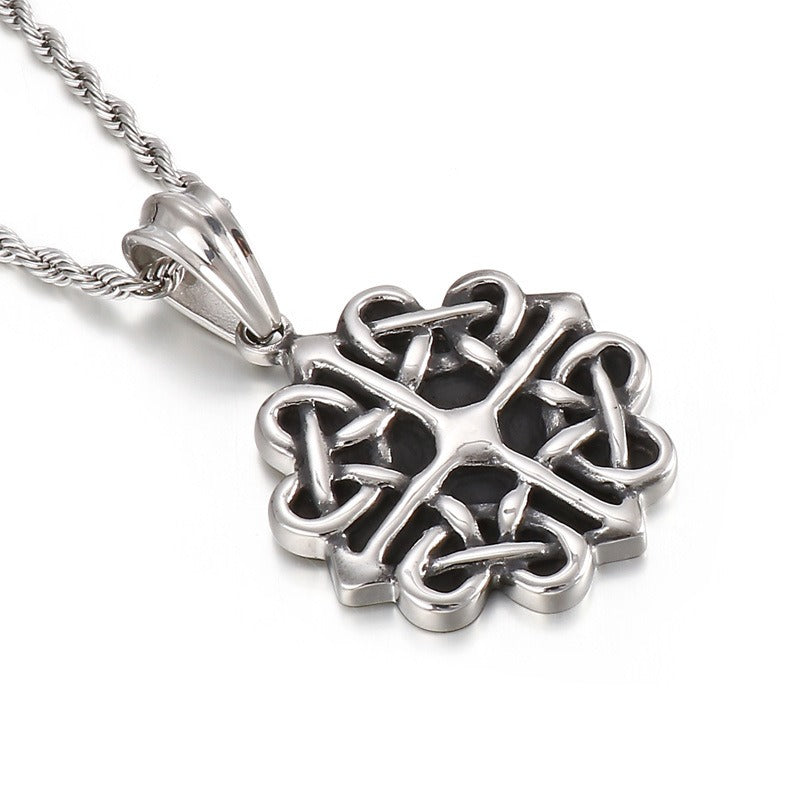 Kemstone Titanium Steel Turquoise Cross Pendant Necklace for Men KP52781-BD