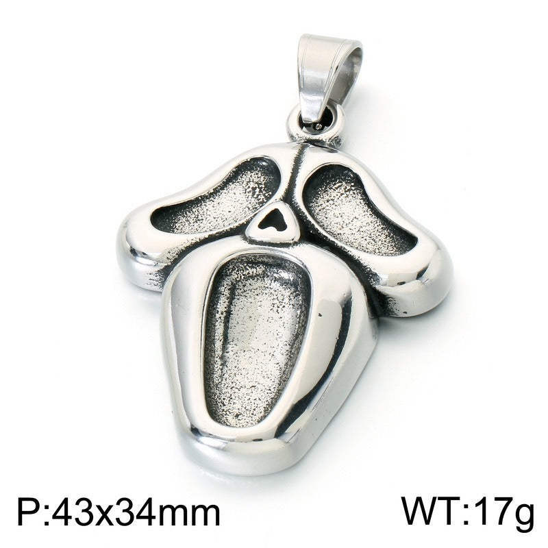Kemstone Sculpted Animal & Mask Pendant Necklace for Men Stainless Steel KP118547-LU