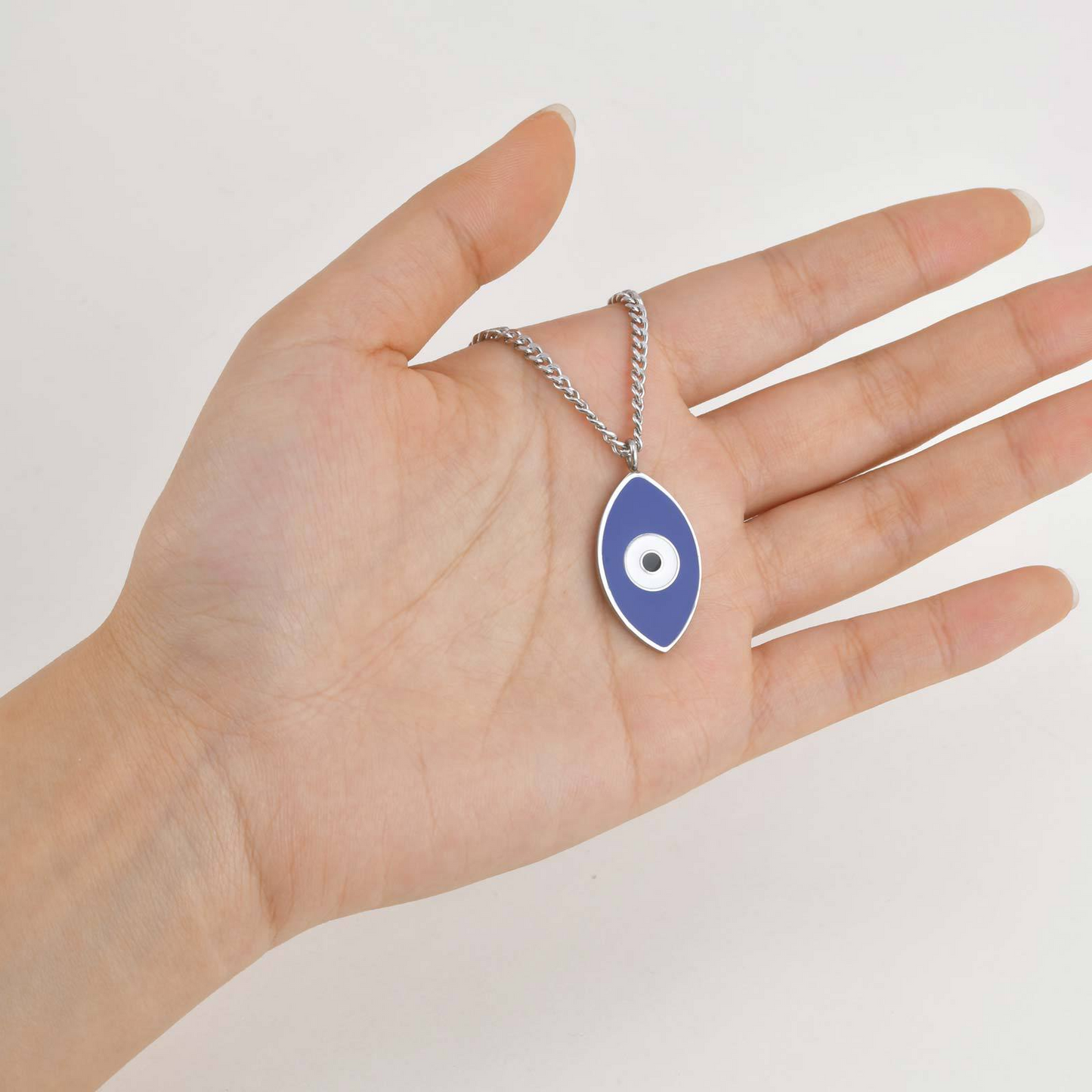 Kemstone Stainless Steel Blue Eye Pendant Necklace for Men NC-2160