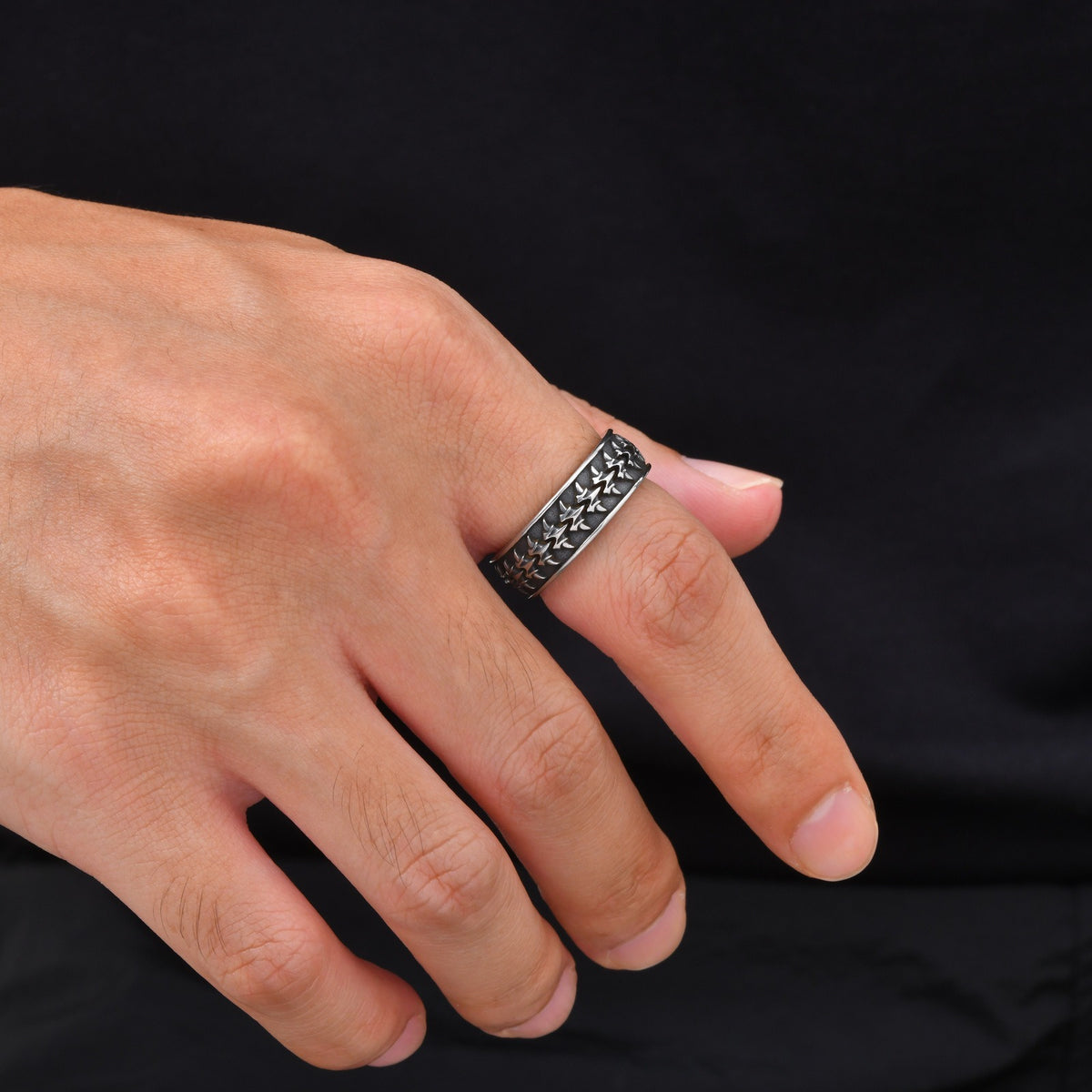 Kemstone Dragon Spine Ring for Men Stainless Steel Gothic RC-1157