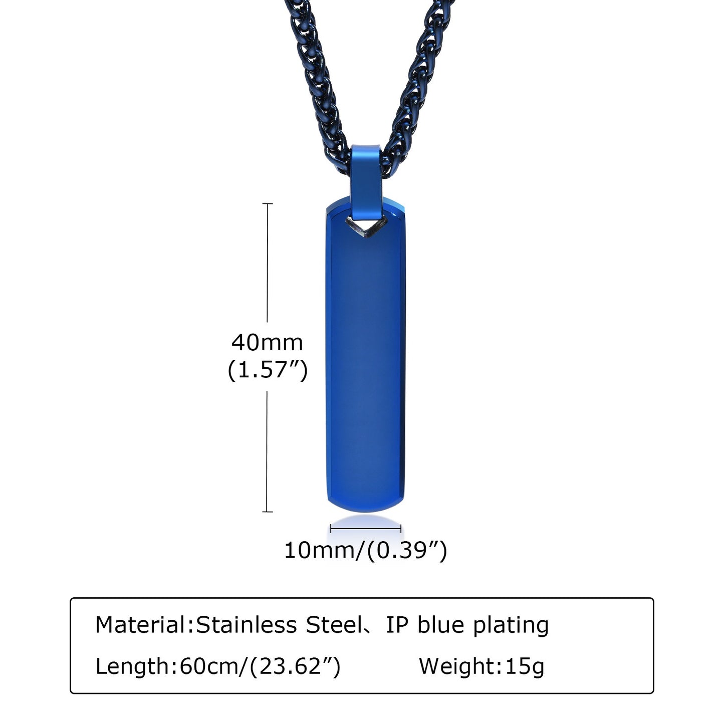 Collar con colgante de barra geométrica minimalista de acero inoxidable personalizable Kemstone - Joyería unisex personalizada para uso diario y regalos PN-1676