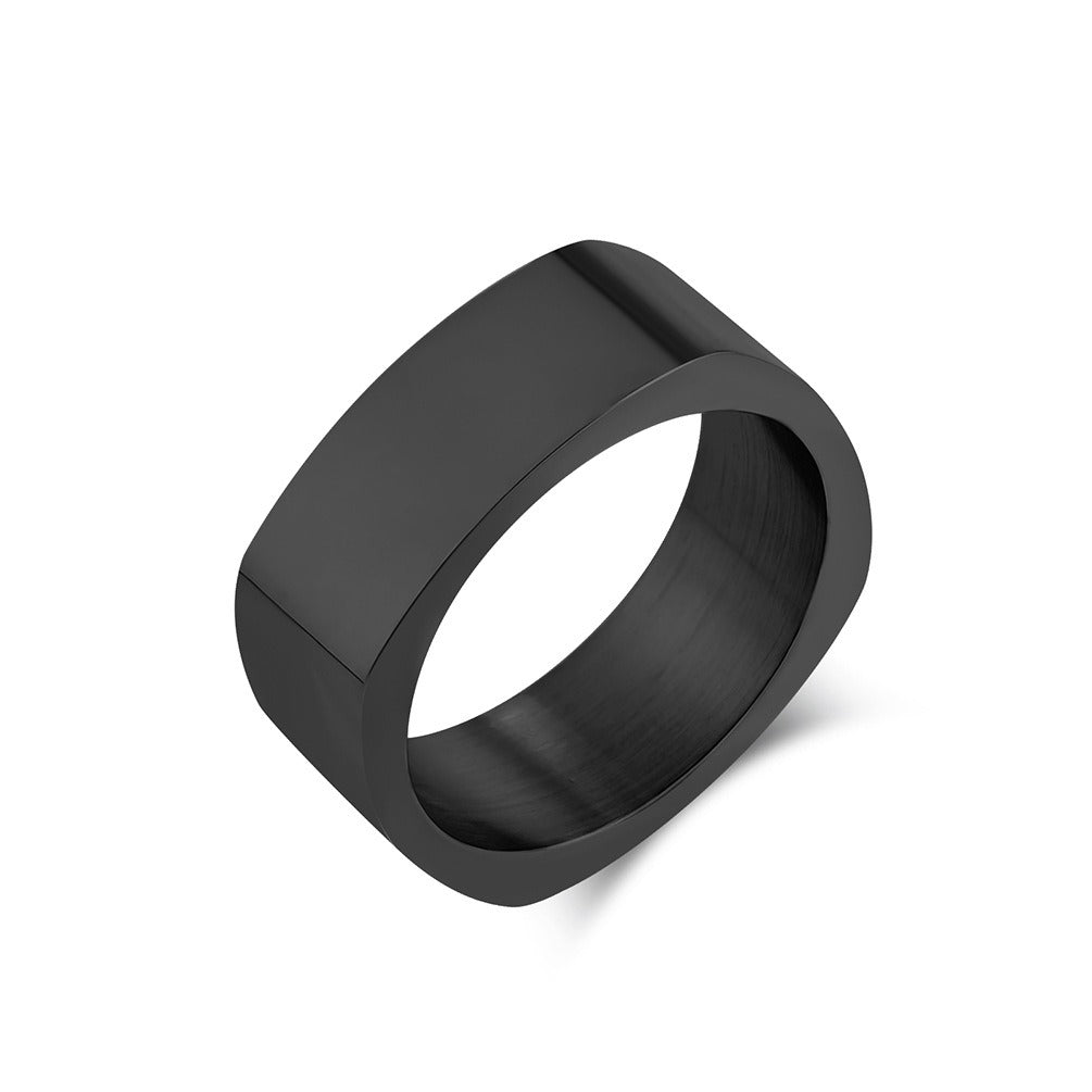 Kemstone Stainless Steel Square Ring for Men & Women – Bold Minimalist Jewelry K-R871