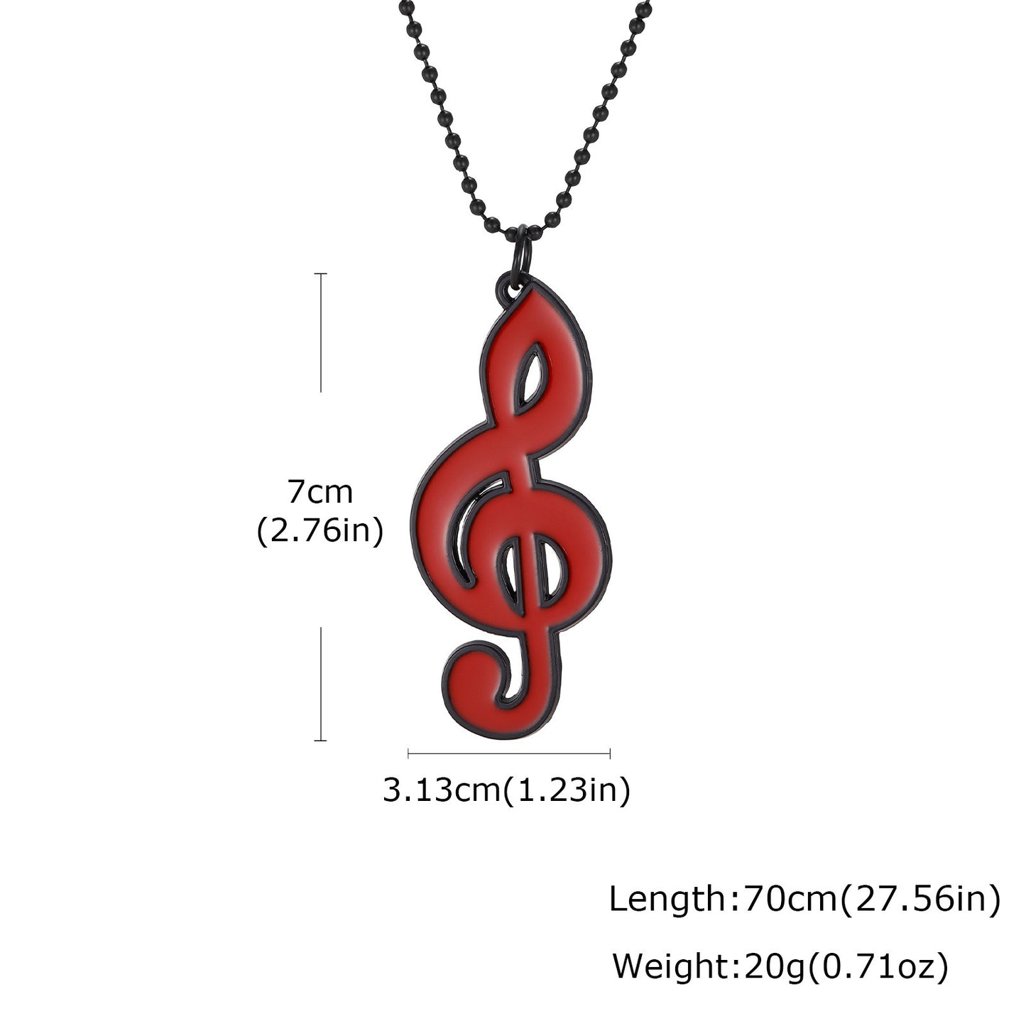 Kemstone Treble Clef Pendant Necklace for Men Colorful Music Note Charm NC-3023