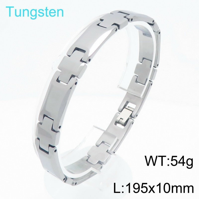 Kemstone Tungsten Cross Link Bracelet for Men Watch-Band Style KB209612-TS