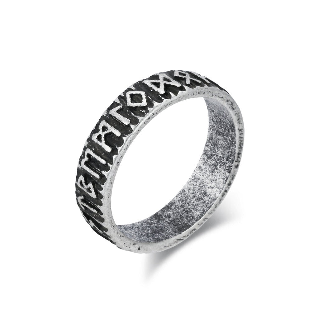 Kemstone Stainless Steel Viking Rune Ring for Men K-R1062