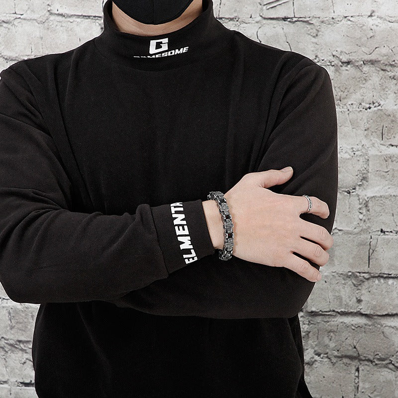 Kemstone Stainless Steel Cast Chain Bracelet for Men Hip Hop Streetwear KB125390-BDJX