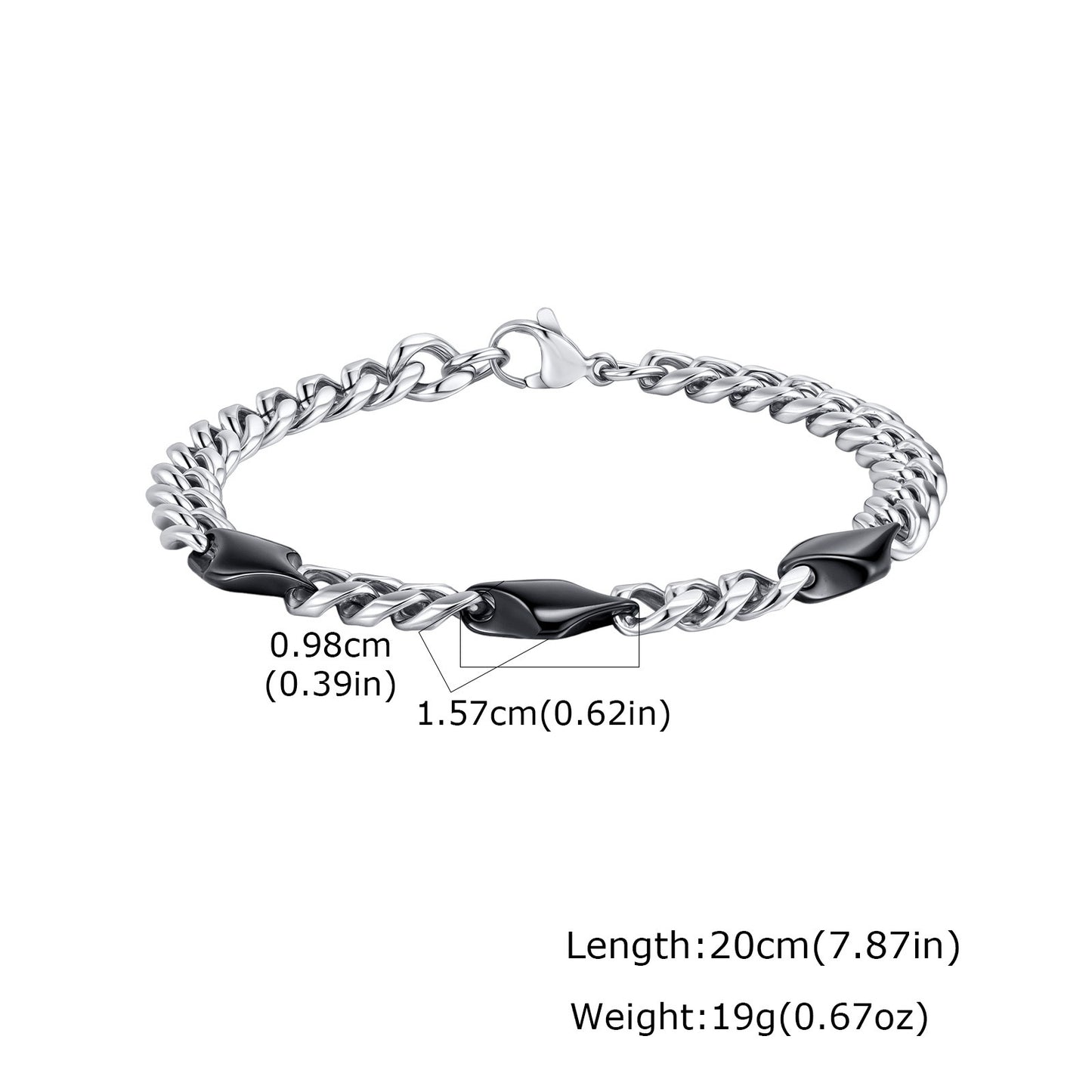 Kemstone Stainless Steel Twisted Link Bracelet for Men BR-2799