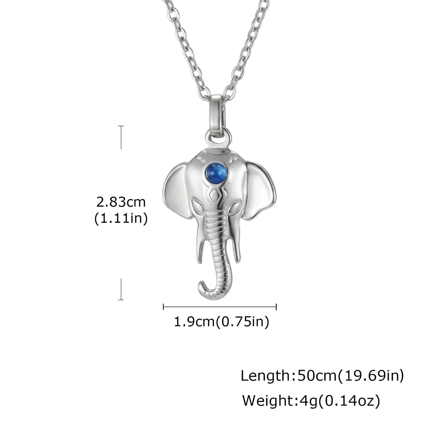 Kemstone Stainless Steel Elephant Pendant Necklace for Men & Women PN-2276