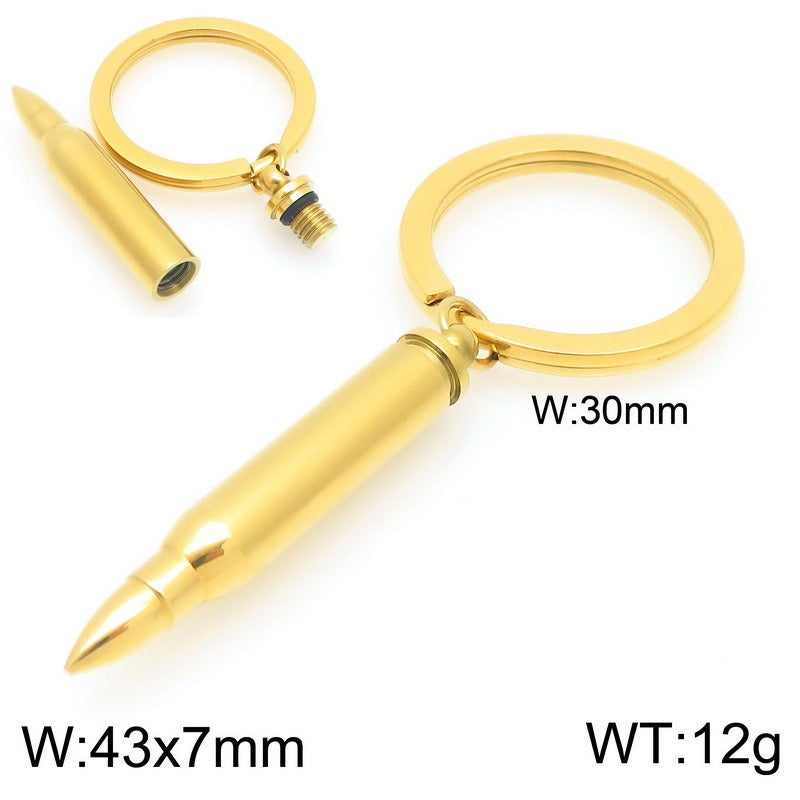 Kemstone Titanium Steel Bullet Keychain with Openable Shell Design KY1472-Z
