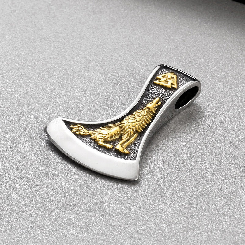 Kemstone Titanium Steel Viking Axe Pendant Necklace for Men KP130625-TLX
