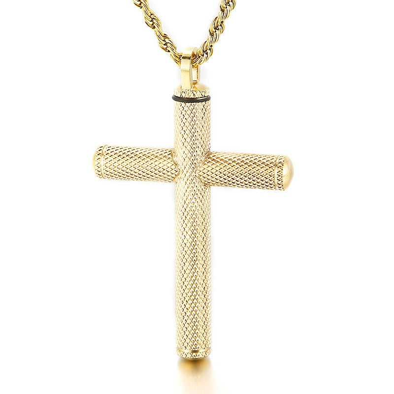 Kemstone Titanium Steel Cross Pendant Necklace for Men KP97205-KFC