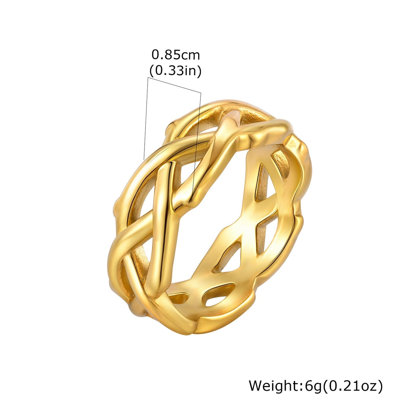 Kemstone Stainless Steel Vine Ring for Men – Thorn Openwork RC-638