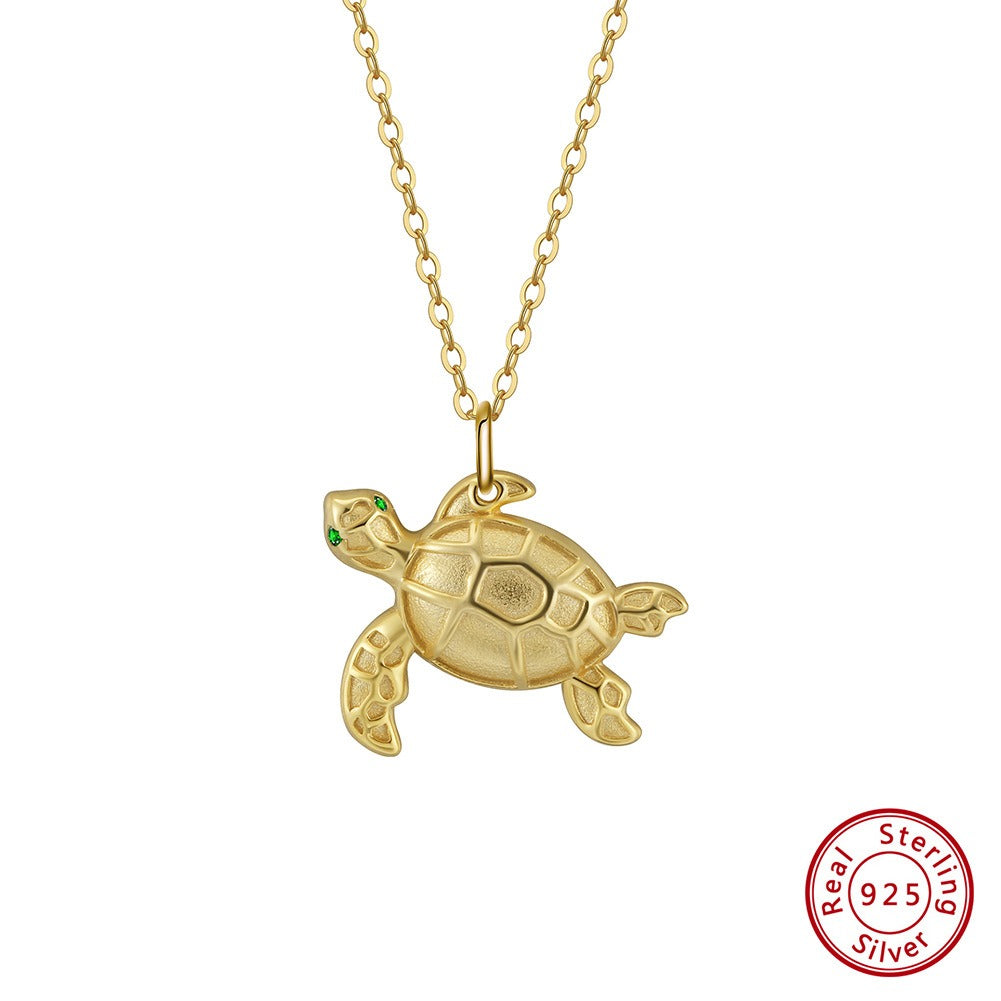 Kemstone Sea Turtle Pendant Necklace for Women 925 Sterling Silver Animal Jewelry SN352