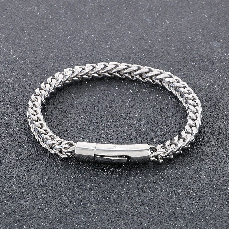 Kemstone Men’s Polished Dragon Spine Chain Bracelet – Stainless Steel Urban Gothic KB95694-BD