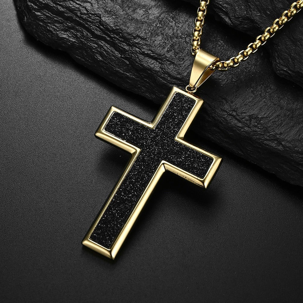 Kemstone Stainless Steel Cross Pendant Necklace for Men K-PT331