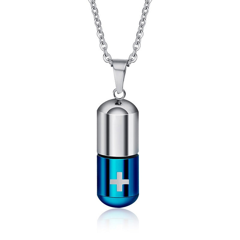 Collar con colgante de frasco de perfume de acero inoxidable Kemstone: diseño minimalista unisex para una elegancia diaria PN-176