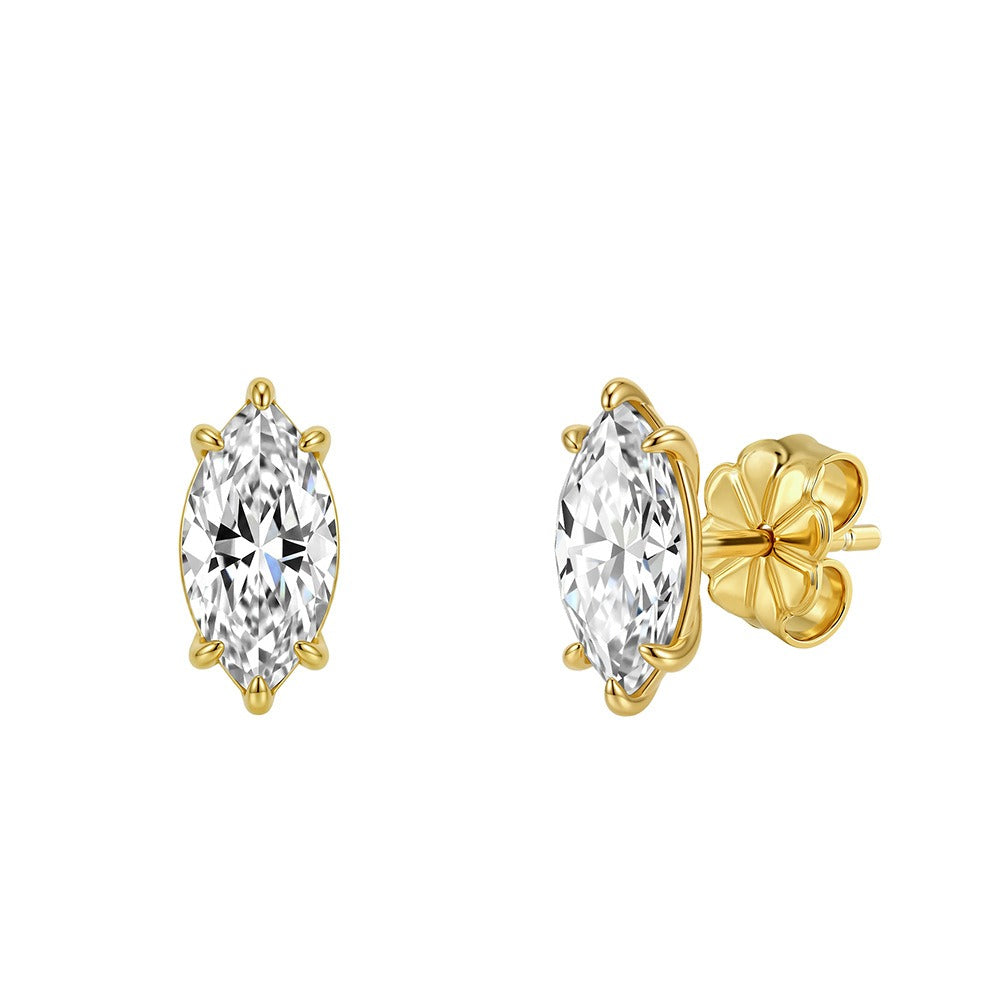Kemston Marquise Moissanite Stud Earrings for Women 925 Sterling Silver SMOE24