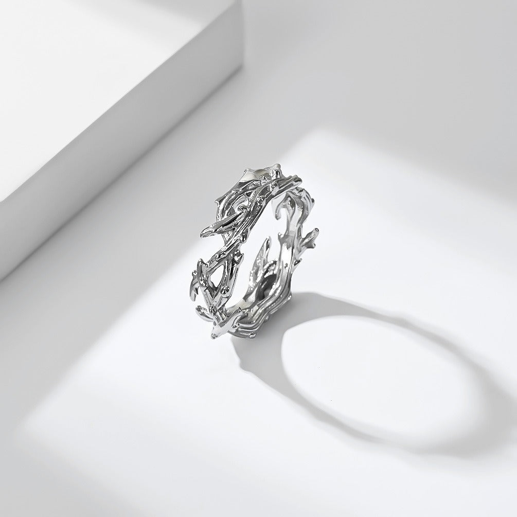 Kemstone Woven Thorn Ring for Men & Women Stainless Steel K-R1245