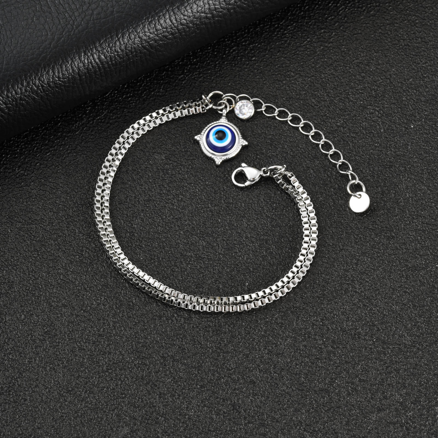 Kemstone Stainless Steel Double-Layer Box Chain Cross Bracelet for Men BR-2869