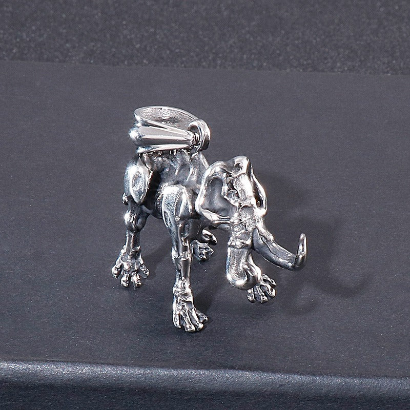Kemstone Titanium Steel Elephant Skeleton Necklace for Men KP53924-BD