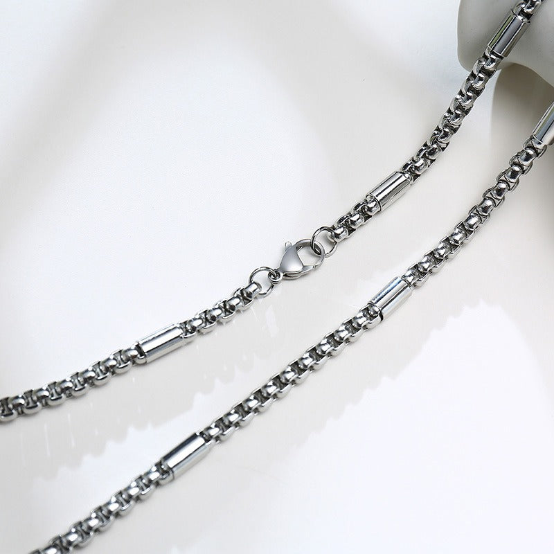 Kemstone Stainless Steel 5mm Chain Necklace for Men Structured Link 60cm Silver NC-839