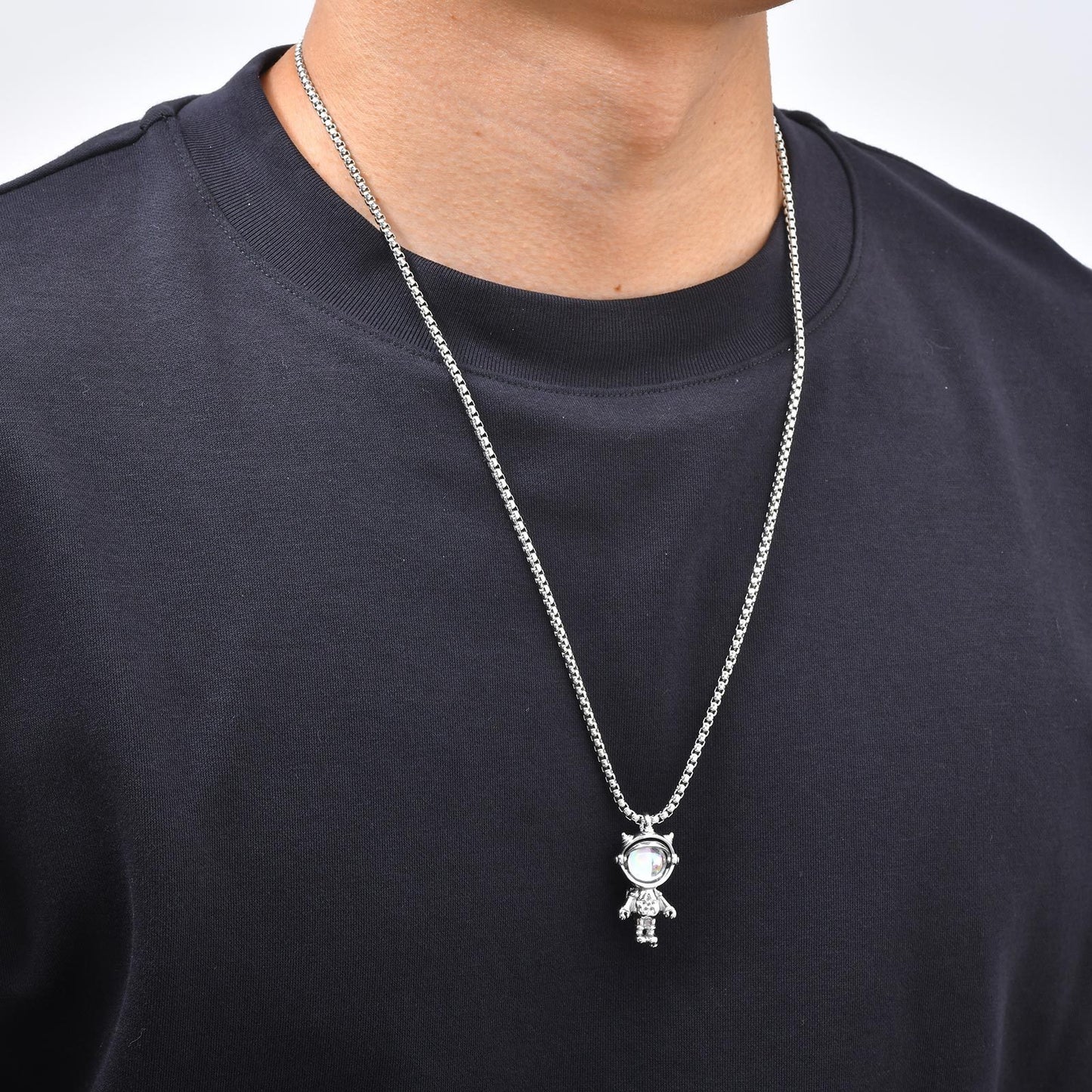 Kemstone Stainless Steel Astronaut Pendant Necklace for Men Space Design PN-2407