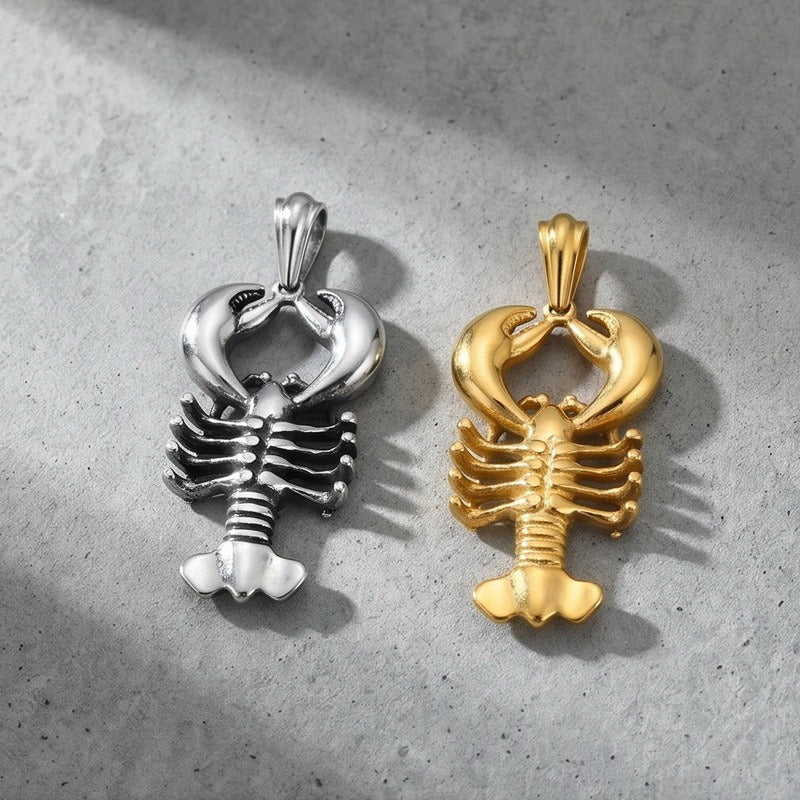 Kemstone Stainless Steel Lobster Pendant Necklace for Men Marine Object Chain KP117944-KJX