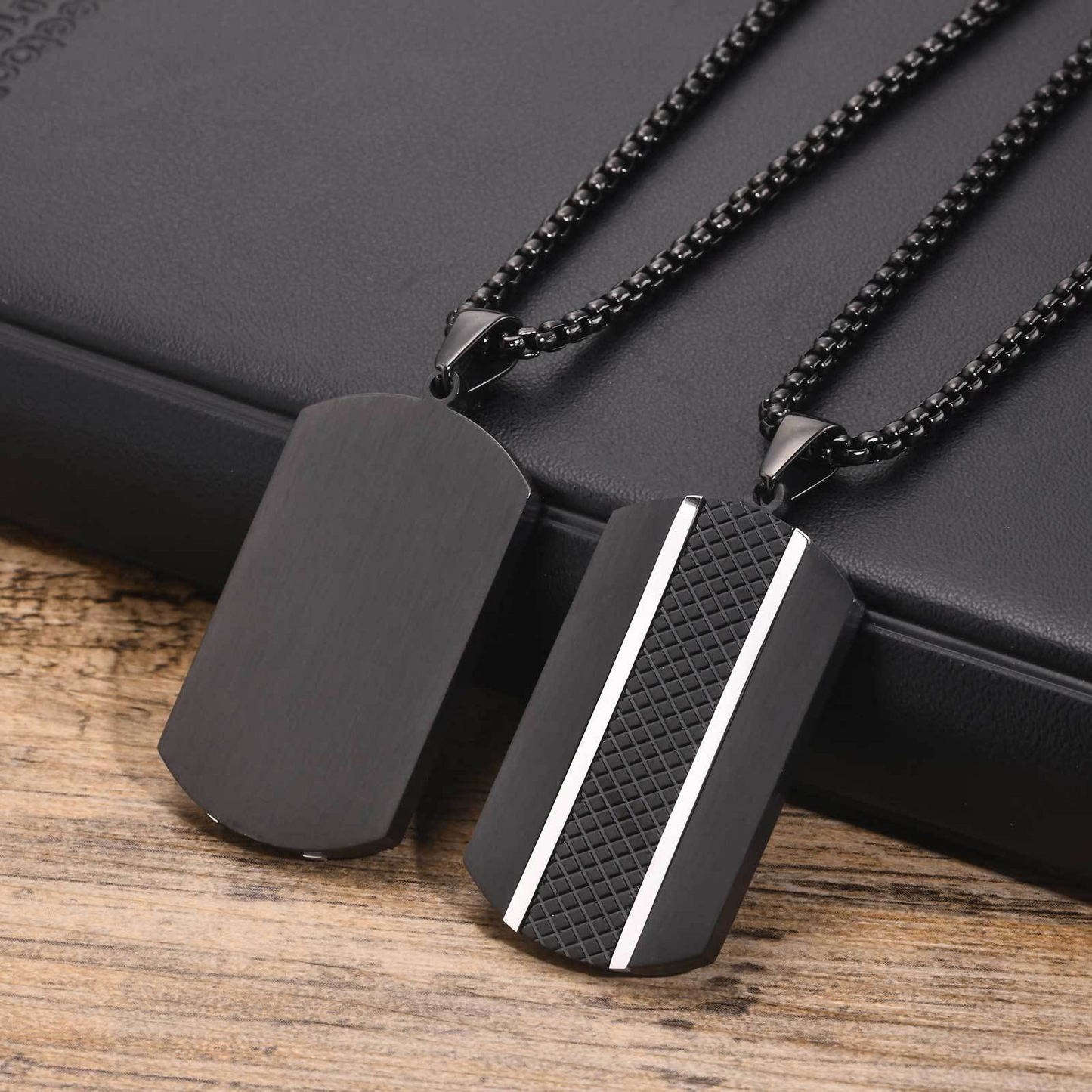 Kemstone Men’s Stainless Steel Black Pendant Necklace – Modern Minimalist PN-1931