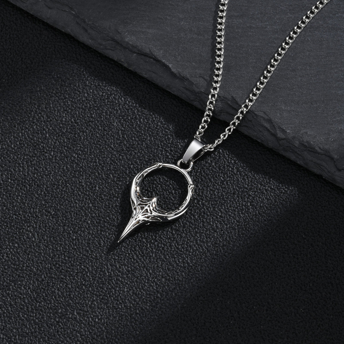 Kemstone Thorn Spike Pendant Necklace for Men Stainless Steel Gothic PN-2472