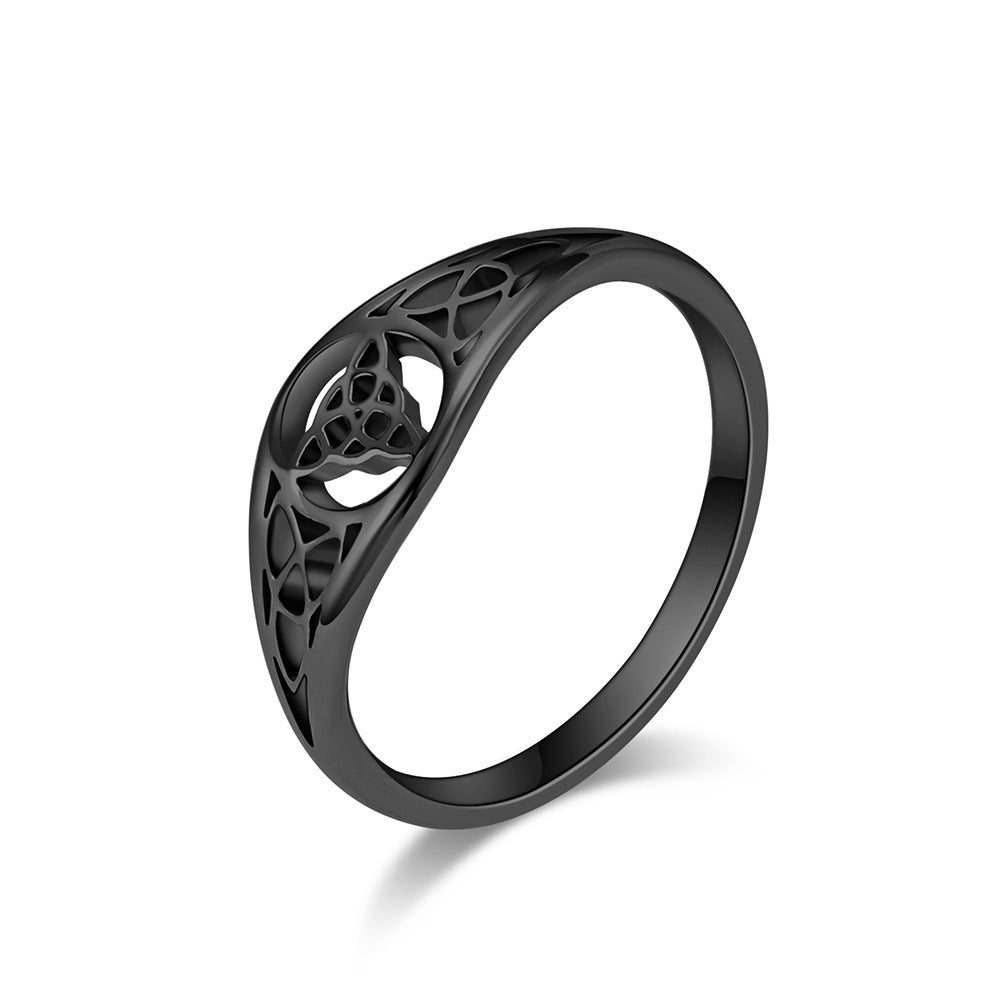 Kemstone Valknut Ring – Titanium Steel Ring for Women Silver Gold Rose Gold K-R680
