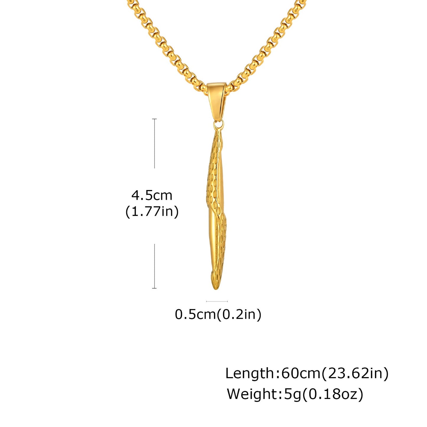 Kemstone Men’s Stainless Steel Hammered Bar Pendant Necklace PN-2217