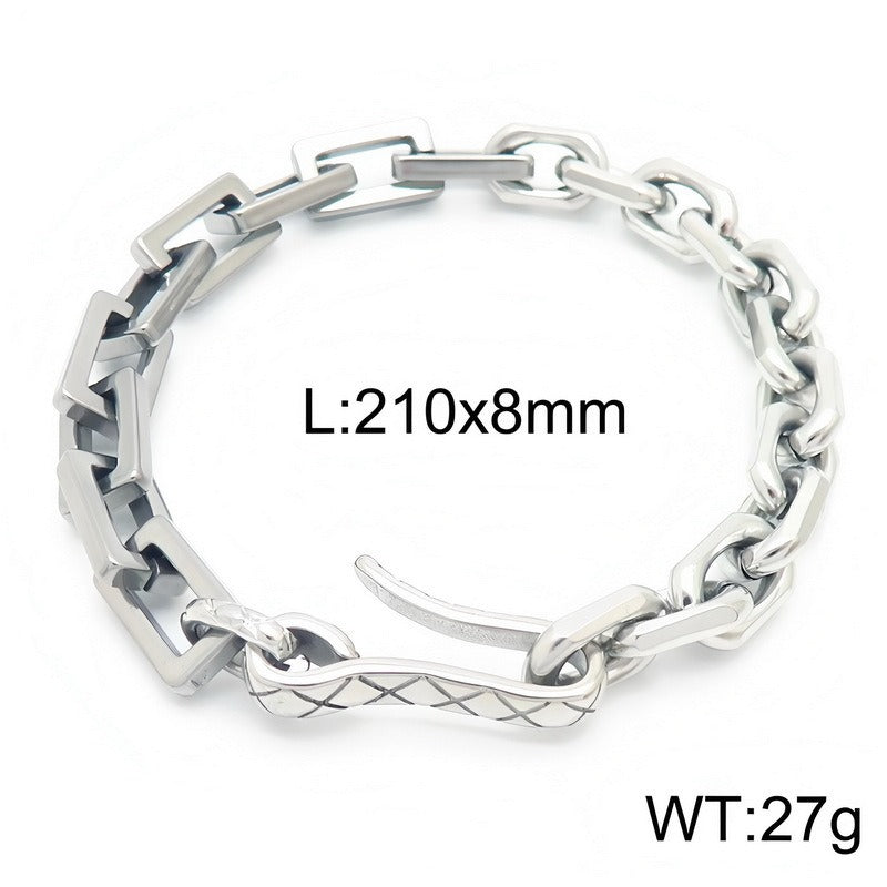 Kemstone Titanium Steel Mixed Link Bracelet for Men KB156607-KLHQ
