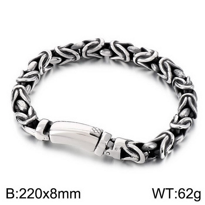 Kemstone KB170399 Titanium Steel Woven Peace Link Chain Bracelet & Necklace for Men